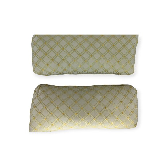White & Yellow Pair of Long Rectangle Accent Pillows with Removeable Covers - Picture 3 of 13
